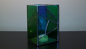 Blue and Green Patio Candleholder
